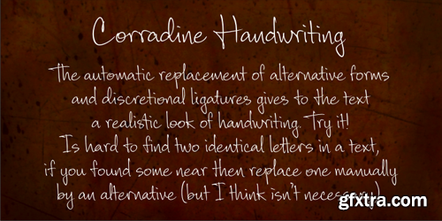 Corradine Handwriting Font Family - 2 Fonts for $38