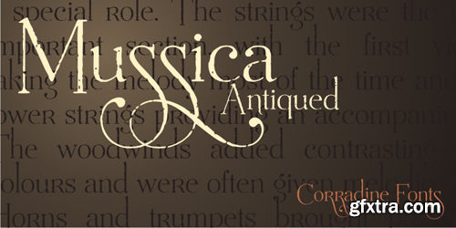 Mussica Antiqued Font Family - 3 Fonts for $75