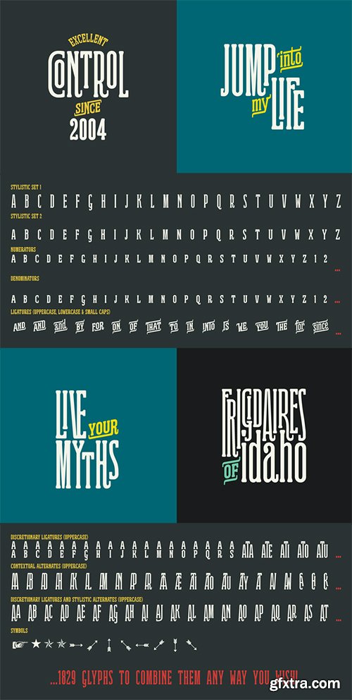 Ridewell Font Family - 2 Fonts 75$