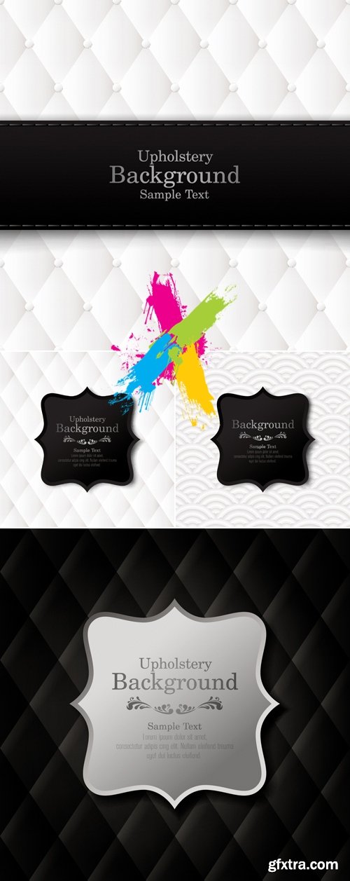 Black & White Upholstery Backgrounds Vector