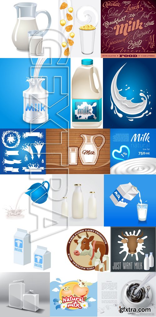 Stock Vectors - Milk 4, 25xEPS