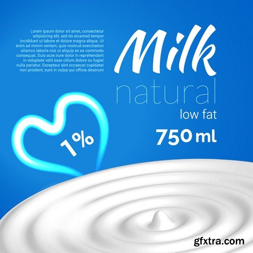 Stock Vectors - Milk 4, 25xEPS