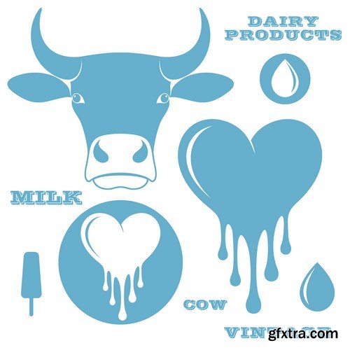 Stock Vectors - Milk 4, 25xEPS