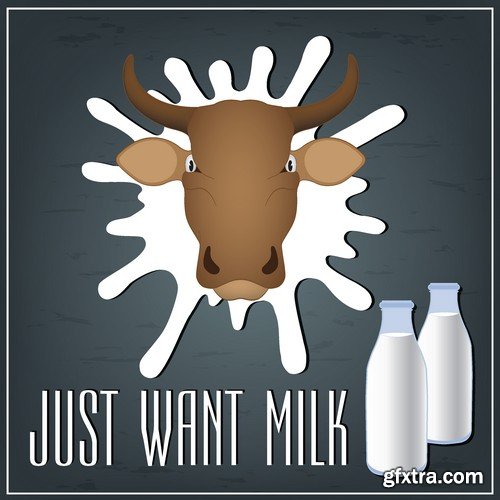 Stock Vectors - Milk 4, 25xEPS