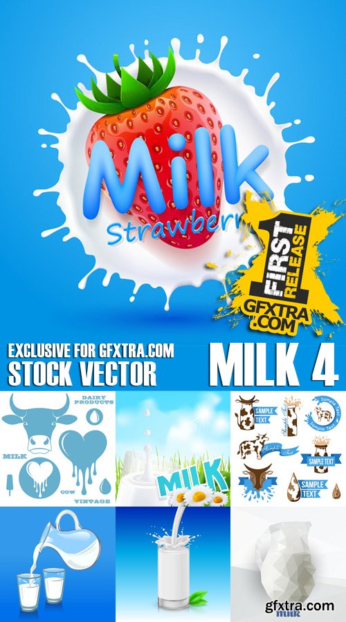 Stock Vectors - Milk 4, 25xEPS