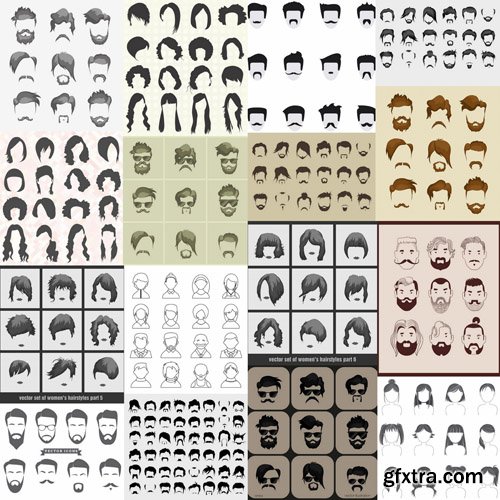 Haircut Collection - 25 Vector