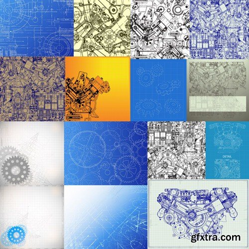 Gears Background - 24 Vector