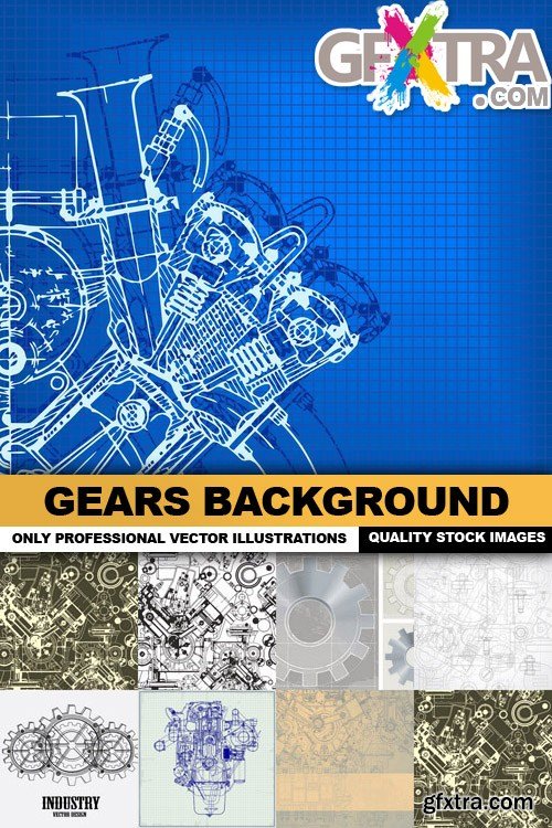 Gears Background - 24 Vector