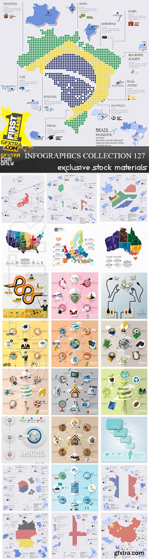 Collection of infographics vol.127, 25xEPS