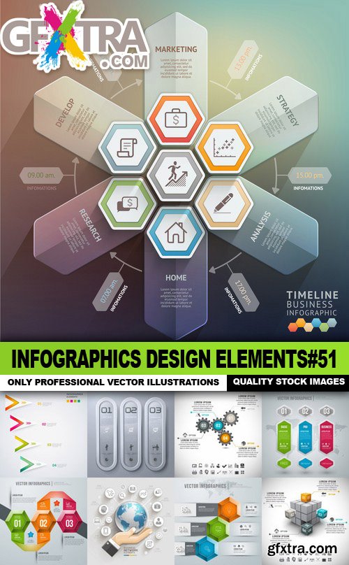 Infographics Design Elements#51 - 25 Vector