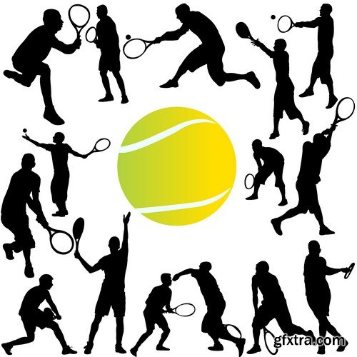 Stock Vectors - Tennis 2, 25xEPS