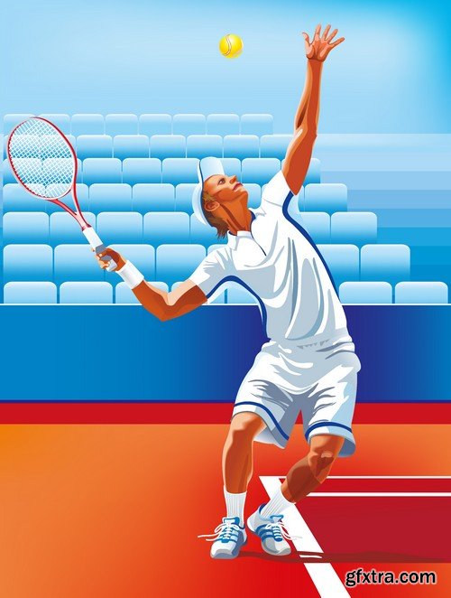 Stock Vectors - Tennis 2, 25xEPS