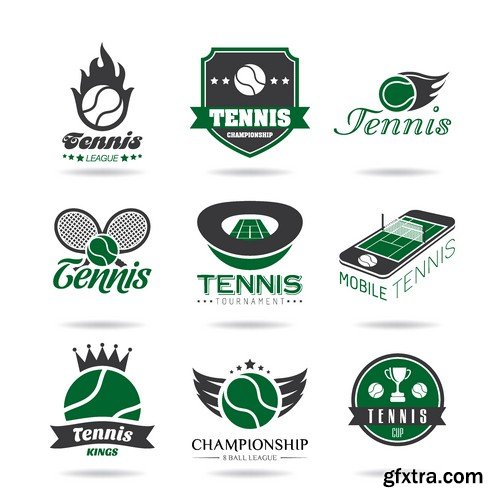 Stock Vectors - Tennis 2, 25xEPS