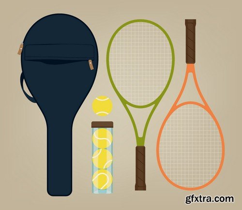 Stock Vectors - Tennis 2, 25xEPS