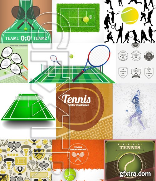 Stock Vectors - Tennis 2, 25xEPS