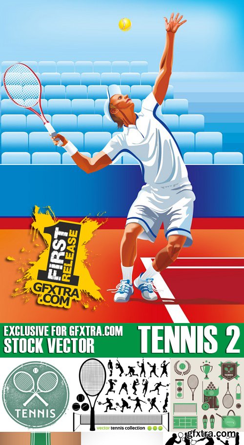 Stock Vectors - Tennis 2, 25xEPS