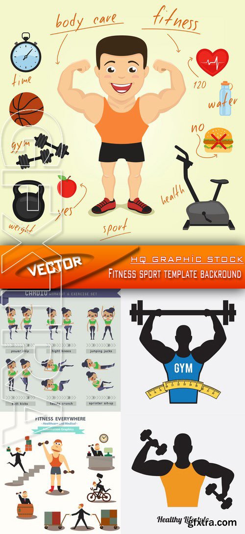 Stock Vector - Fitness sport template backround