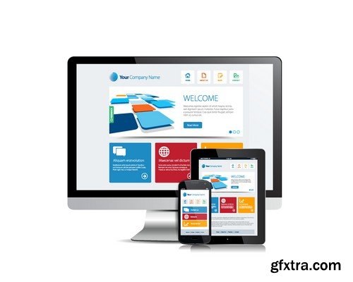 Stock Vectors - Fully responsive web design, 25xEPS