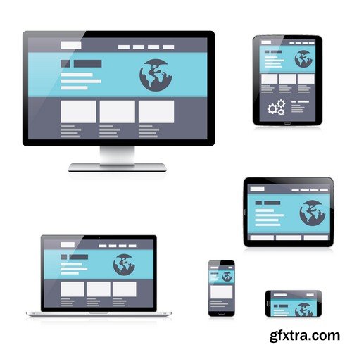 Stock Vectors - Fully responsive web design, 25xEPS