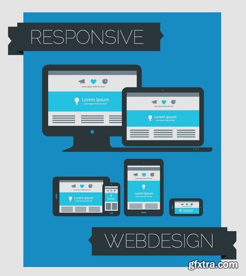 Stock Vectors - Fully responsive web design, 25xEPS