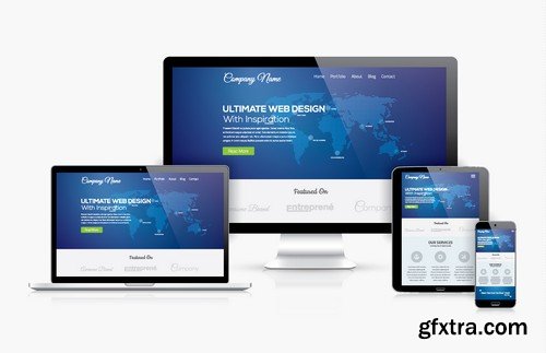 Stock Vectors - Fully responsive web design, 25xEPS