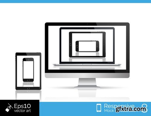 Stock Vectors - Fully responsive web design, 25xEPS