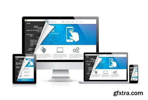 Stock Vectors - Fully responsive web design, 25xEPS