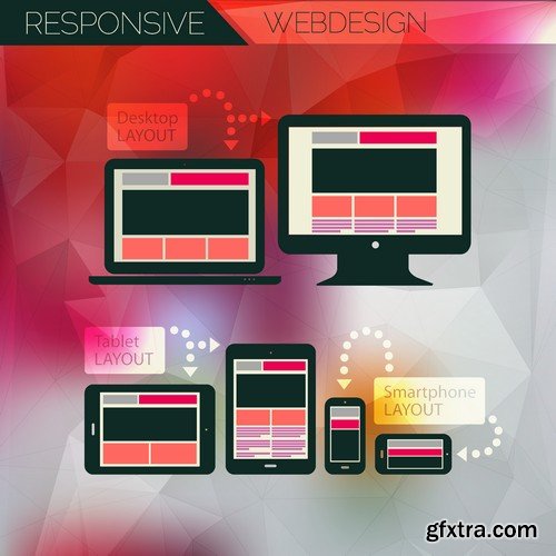 Stock Vectors - Fully responsive web design, 25xEPS