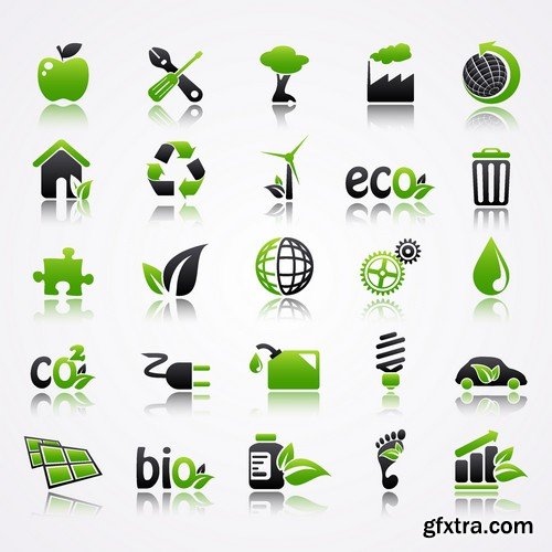 Stock Vectors - Eco and Bio Icon, 25xEPS