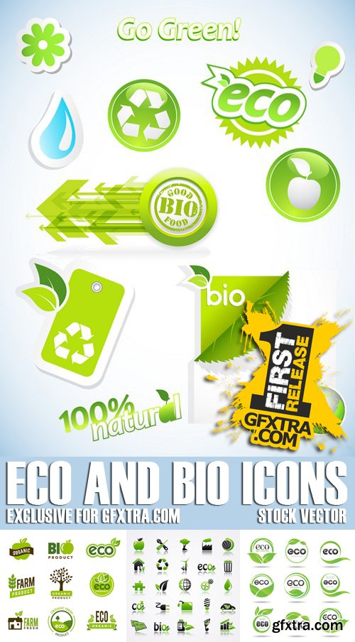 Stock Vectors - Eco and Bio Icon, 25xEPS