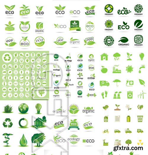 Stock Vectors - Eco and Bio Icon, 25xEPS