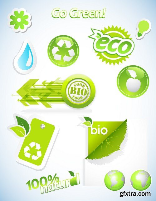 Stock Vectors - Eco and Bio Icon, 25xEPS