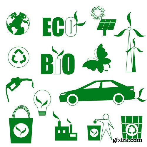 Stock Vectors - Eco and Bio Icon, 25xEPS