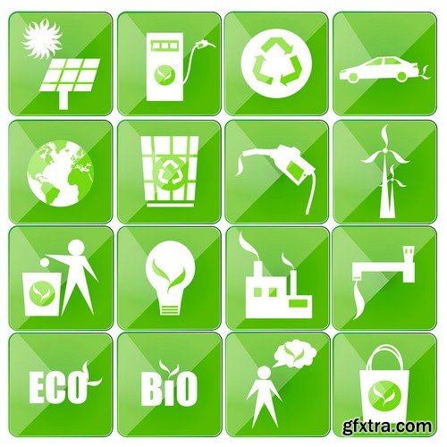 Stock Vectors - Eco and Bio Icon, 25xEPS