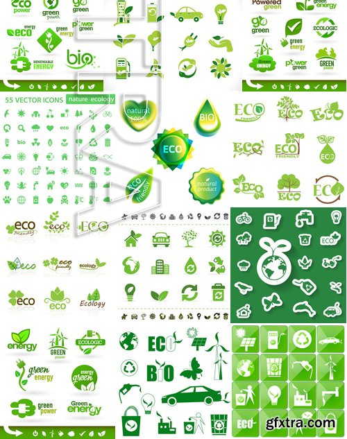 Stock Vectors - Eco and Bio Icon, 25xEPS