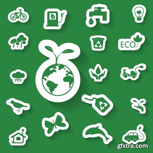 Stock Vectors - Eco and Bio Icon, 25xEPS