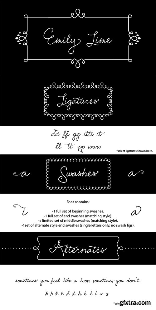 Emily LimeFont Family - 10 Fonts 190$