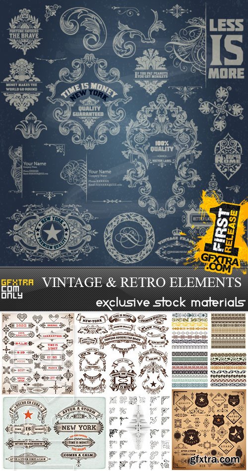 Vintage and Retro Design Elements, 25xEPS