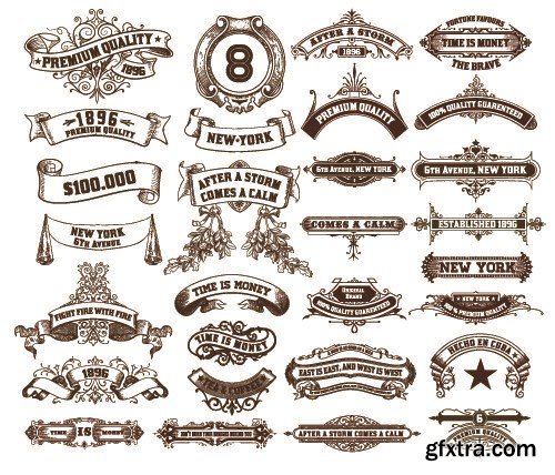 Vintage and Retro Design Elements, 25xEPS