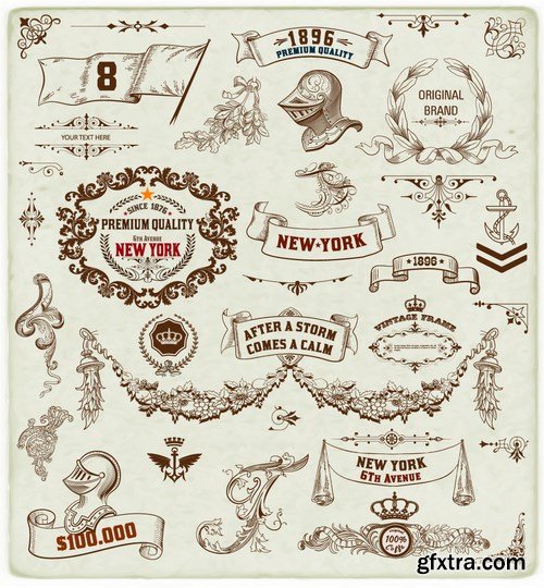 Vintage and Retro Design Elements, 25xEPS