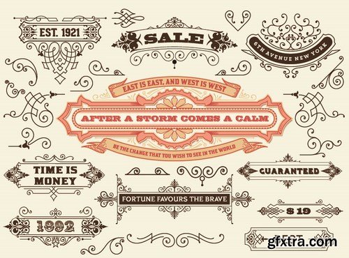 Vintage and Retro Design Elements, 25xEPS