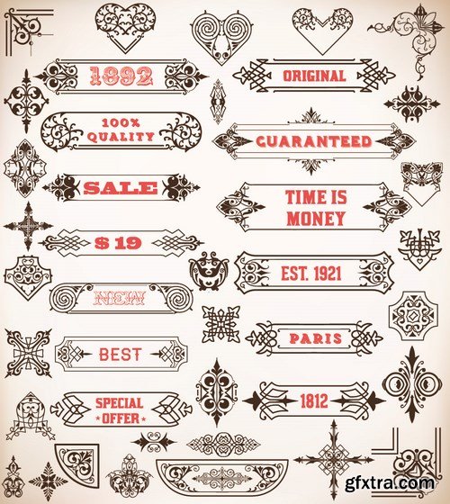 Vintage and Retro Design Elements, 25xEPS