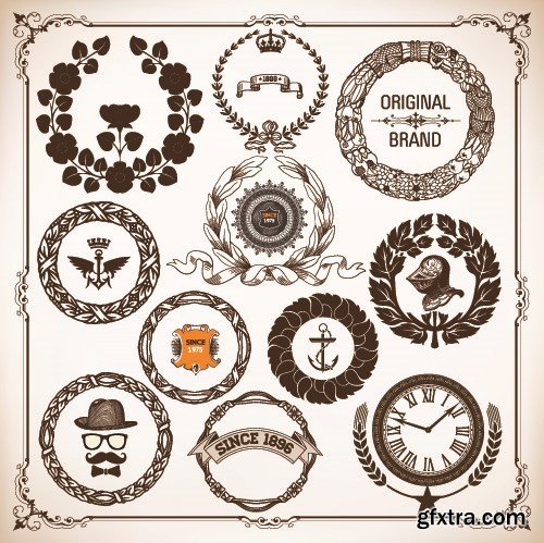 Vintage and Retro Design Elements, 25xEPS