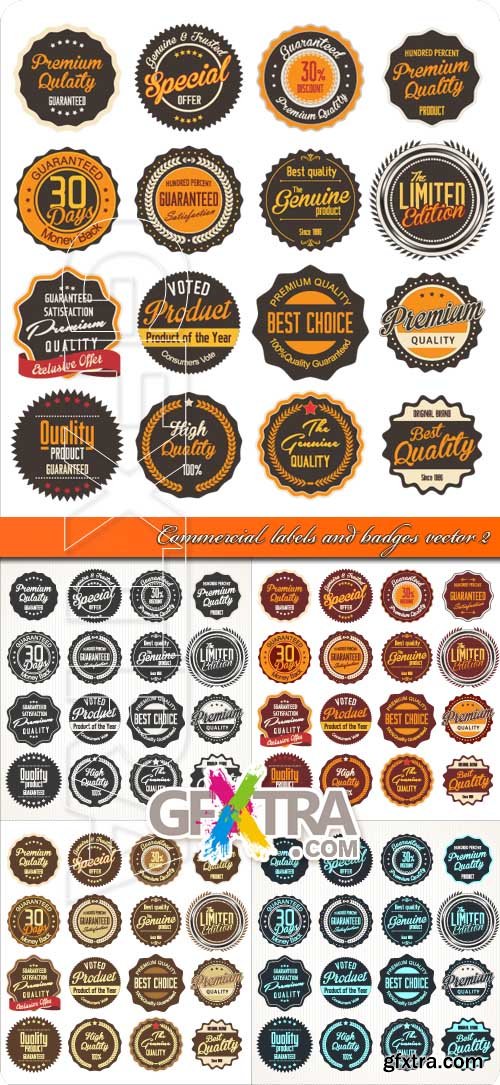 Commercial labels and badges vector 2