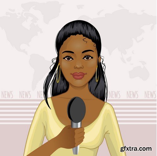 Stock Vectors - Reporter, 25xEPS