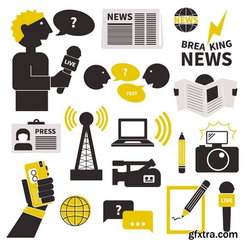 Stock Vectors - Reporter, 25xEPS