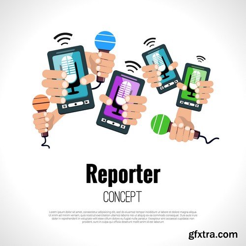 Stock Vectors - Reporter, 25xEPS