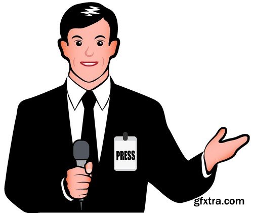 Stock Vectors - Reporter, 25xEPS