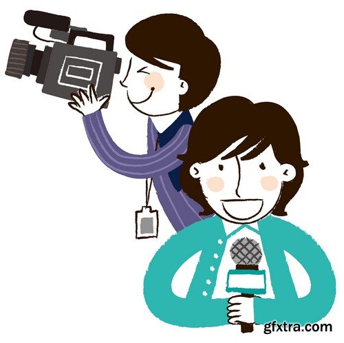 Stock Vectors - Reporter, 25xEPS