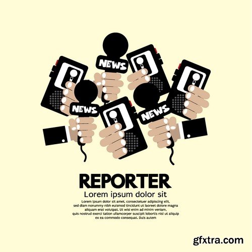 Stock Vectors - Reporter, 25xEPS